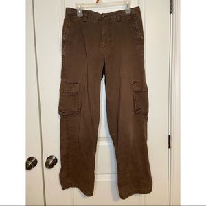 Brown Straight Leg Cargo Pants